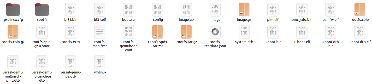 Generated Versal boot files after PetaLinux build