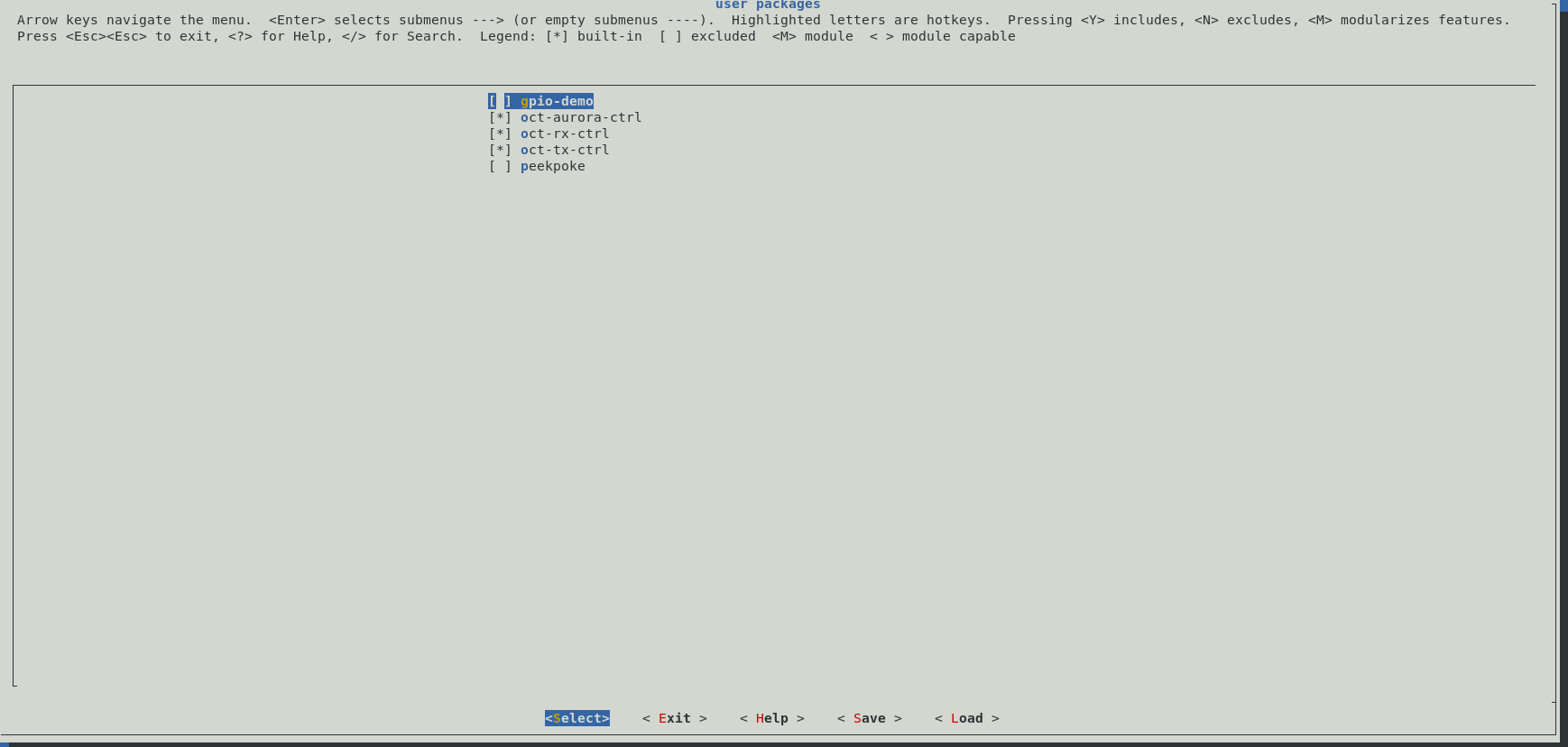 PetaLinux custom driver selection menu